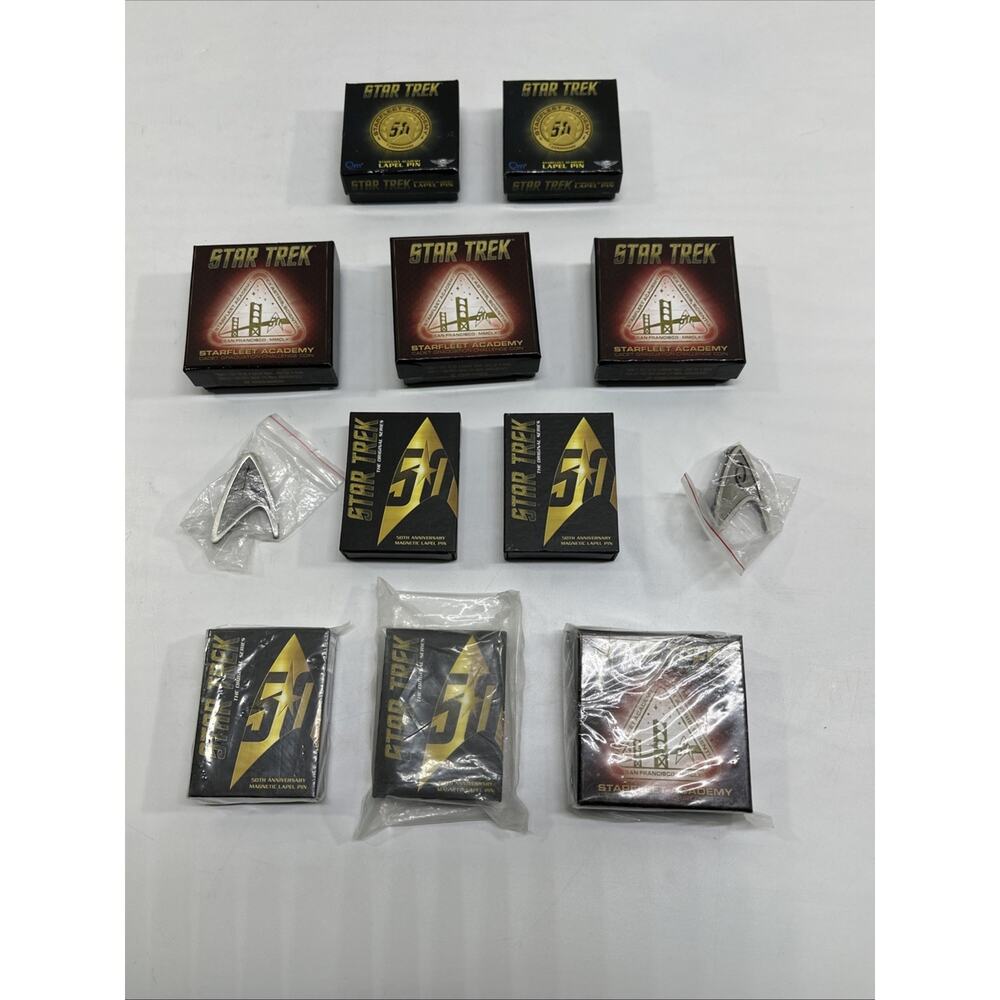 Lot Of 12 Star Trek Starfleet Academy 50th Anniversary Lapel Pins Challenge Coin